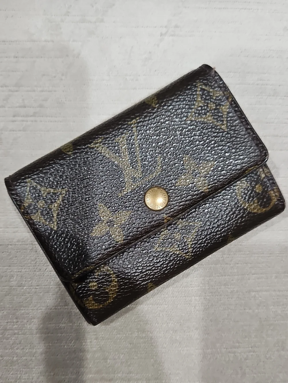 Louis Vuitton Monogram Snap Coin Holder in Brown and Tan